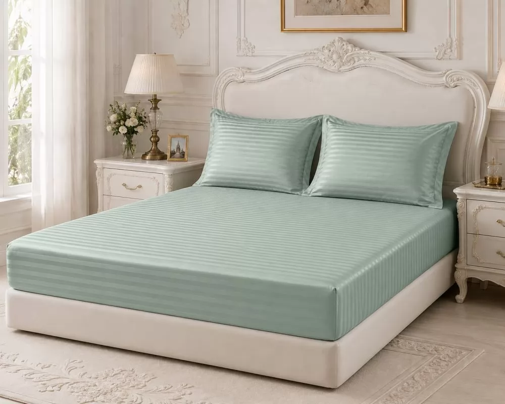 Striped Satin Bed Sheet Sets